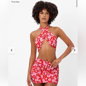 Frankie Bikinis Dorothy Satin Mini Dress in Coconut Girl